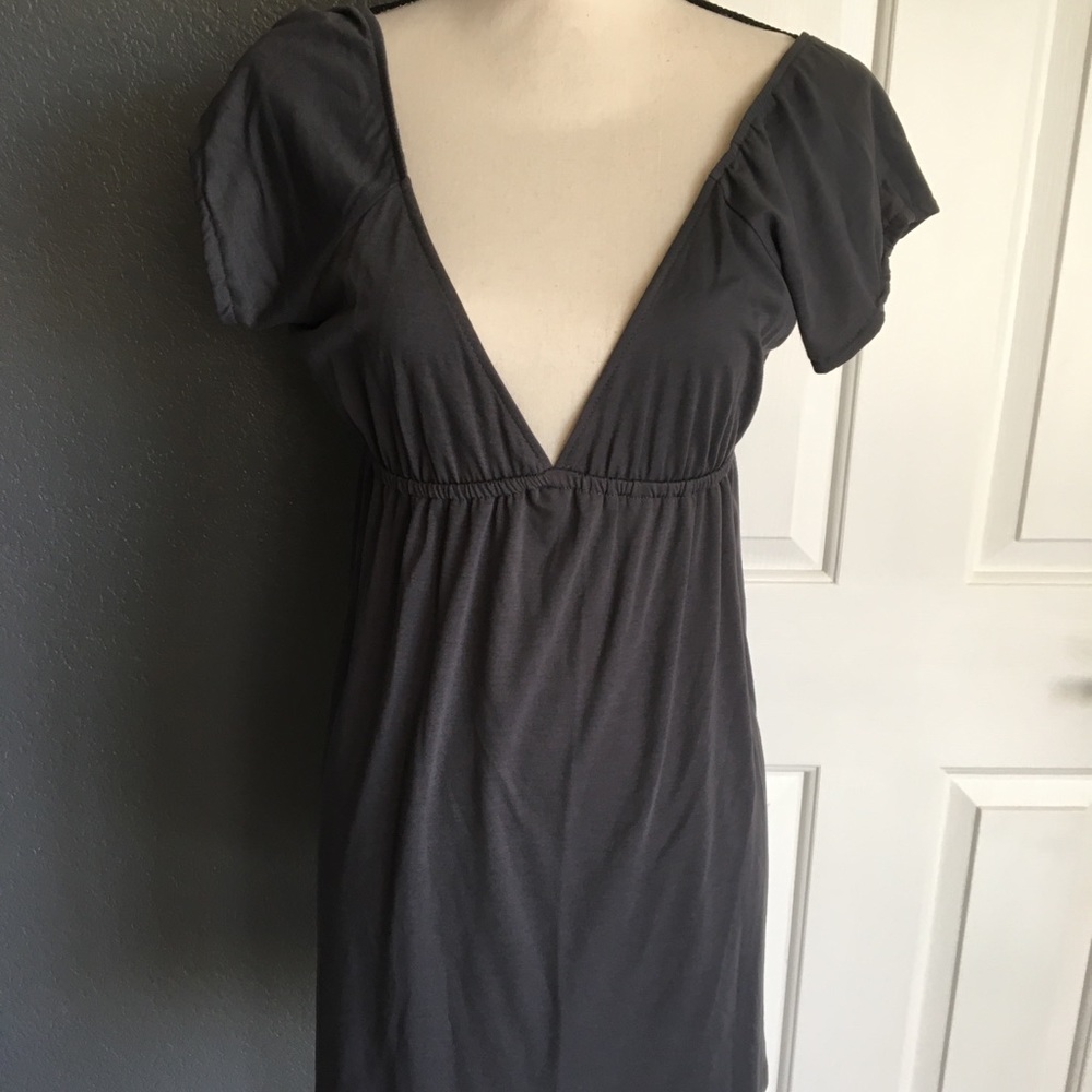 NWT Women’s dark grey low cut dress